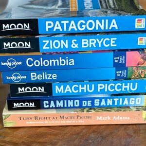 Travel Guide Stack 7 Book Set by Moon and lonely planet
